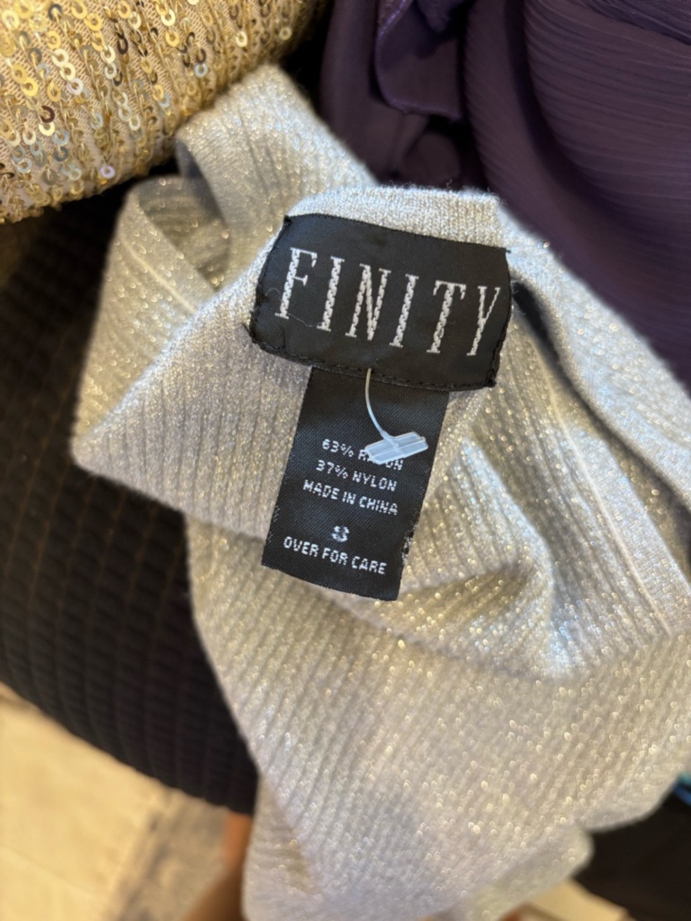 Finity Silver Metallic Ribbed Tank - Picture 3 of 3